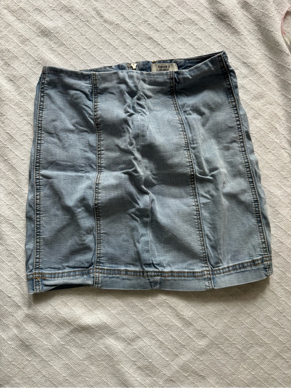 Forever 21 Light Blue Paneled Denim Mini Skirt